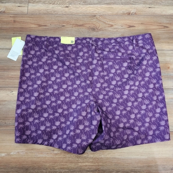 All in Motion Hybrid Shorts Mens XXL Purple Floral Palm Tree Beach Swim NEW - Picture 5 of 7